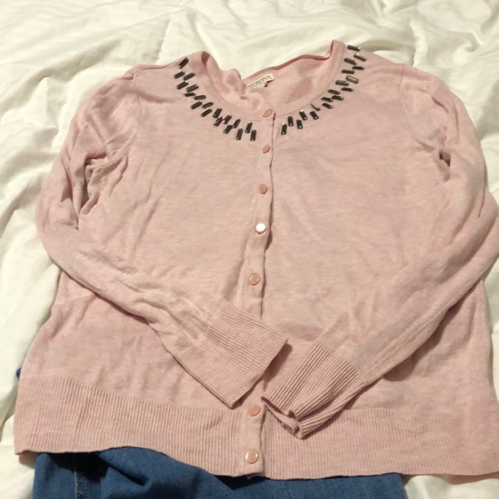 Soft pink Merona cardigan.